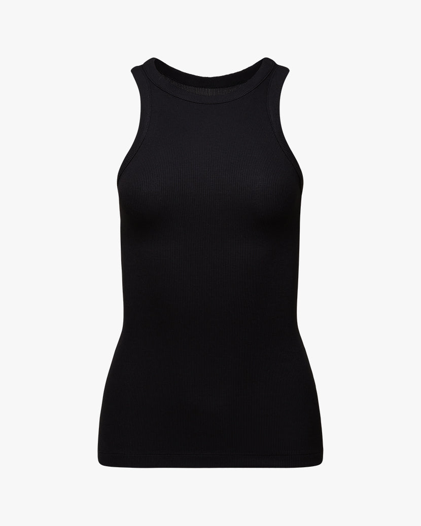 Ribbed Jersey Tank Black