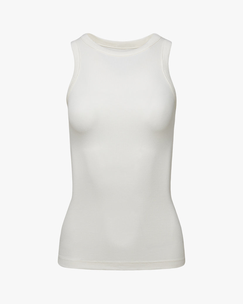 Ribbed Jersey Tank Ecru