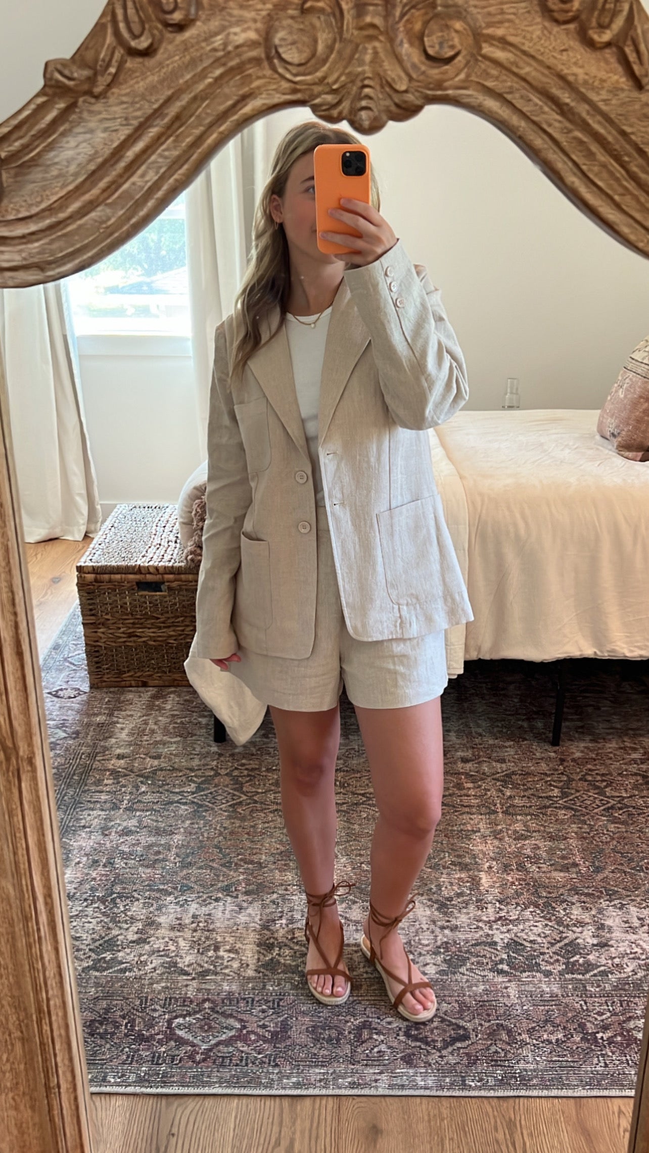 Beige Woven Blazer