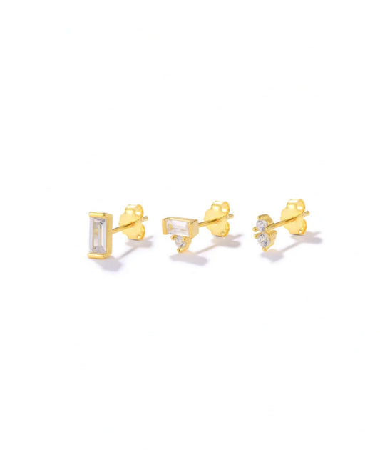 Baguette Trio Stud Set