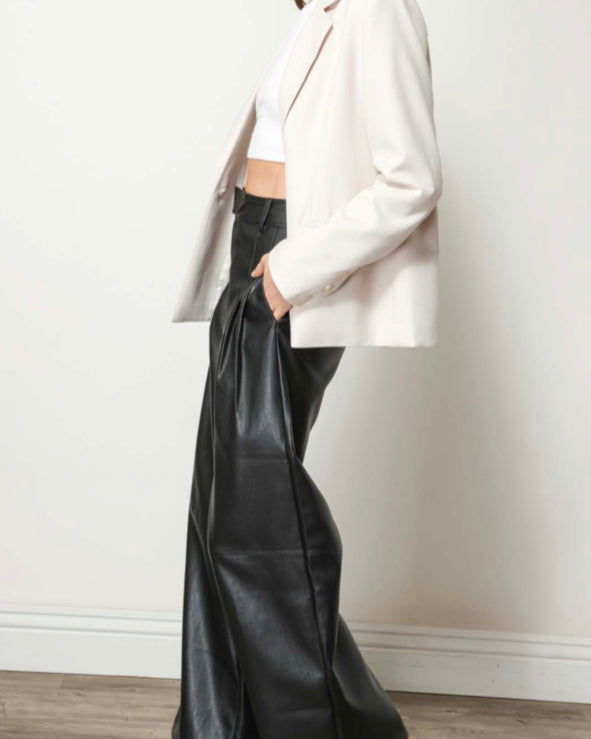 Mika Faux Leather Wide Leg Pant