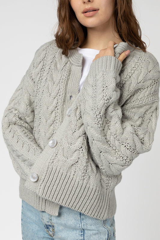 Cable Knit Grey Cardigan