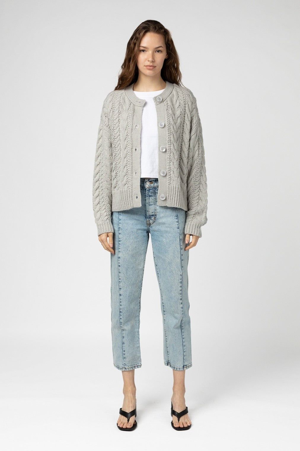 Cable Knit Grey Cardigan