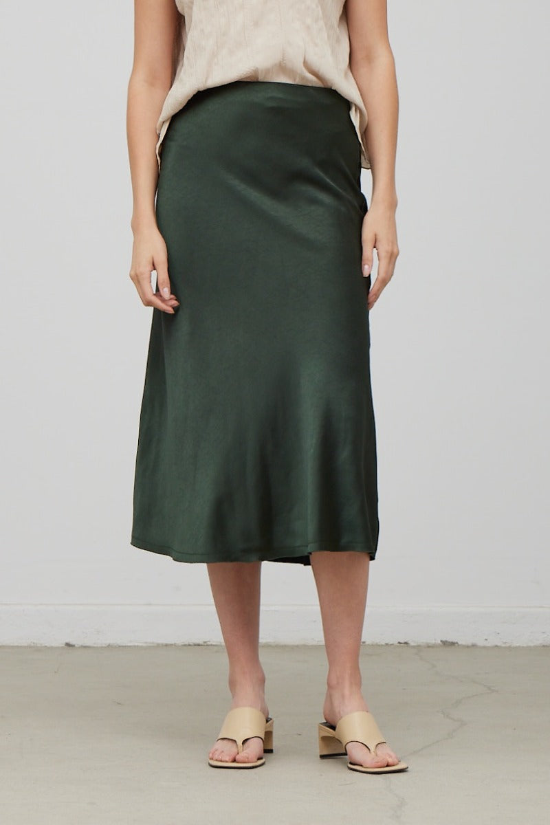 Forest Green Silky Skirt