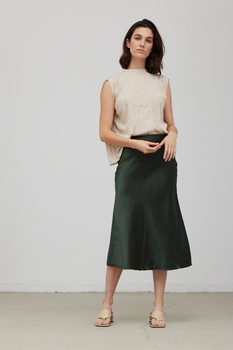 Forest Green Silky Skirt