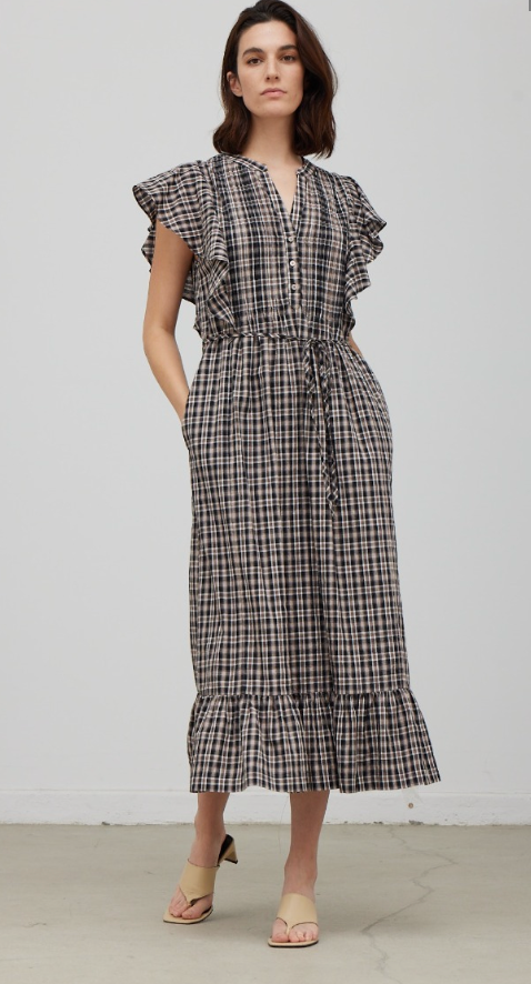 Chestnut Plaid Maxi Dress