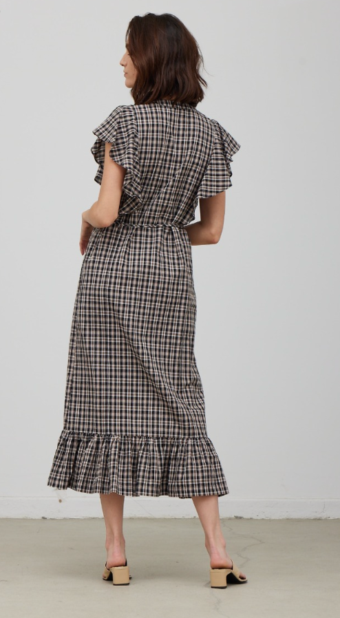 Chestnut Plaid Maxi Dress