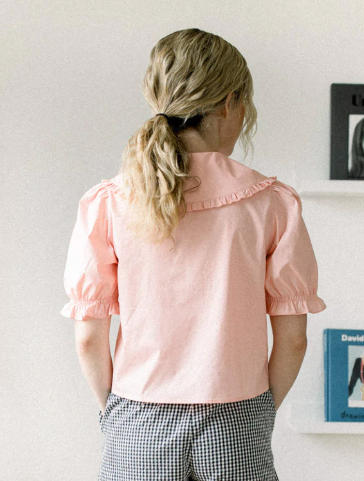 Apricot Collared Button Down