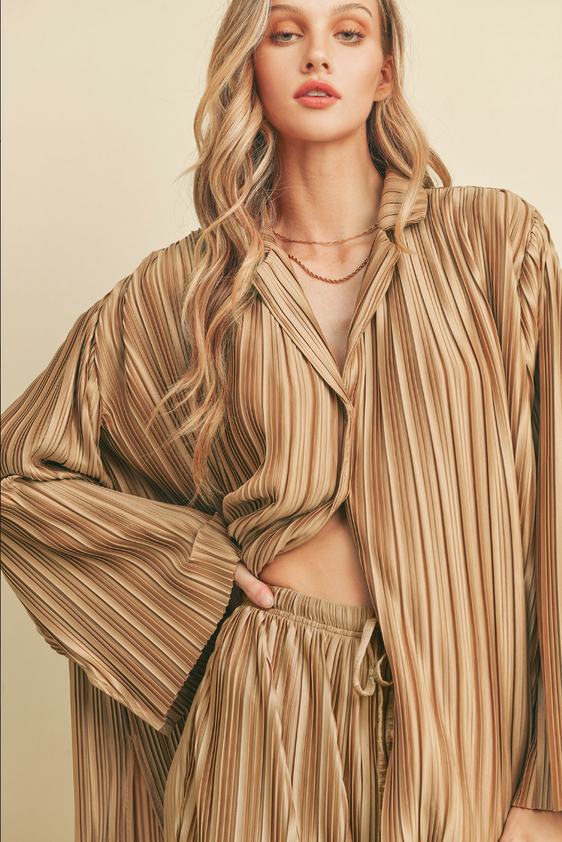 Gold Pleated Top