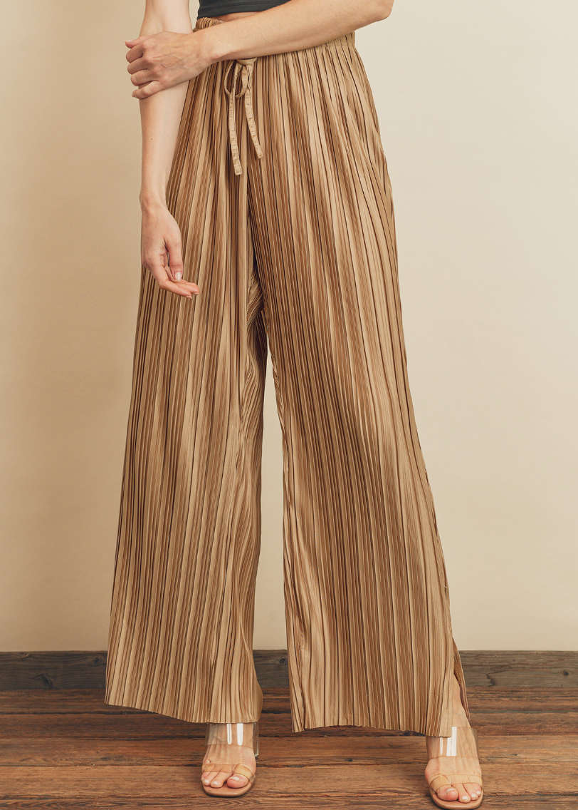 Gold Pleated Pants