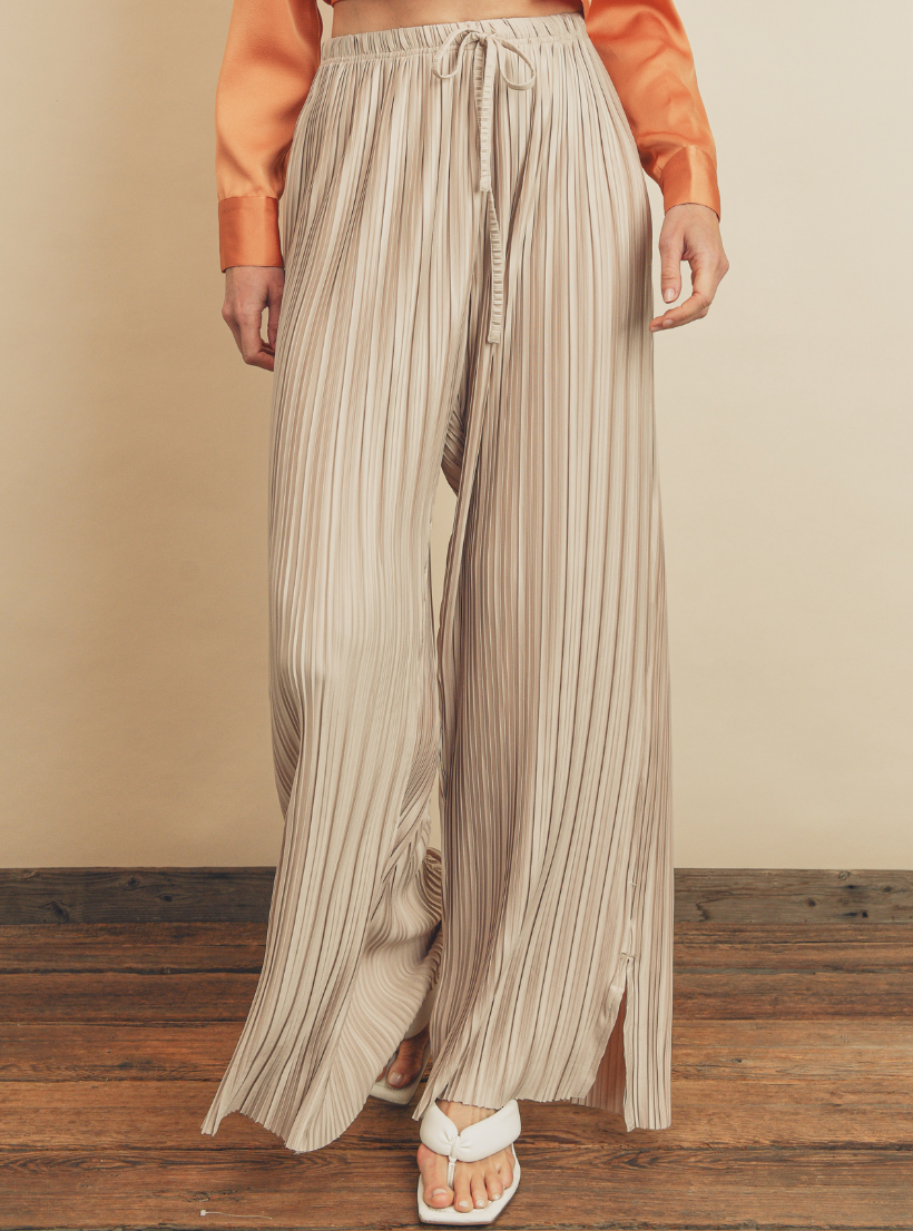 Latte Pleated Pants