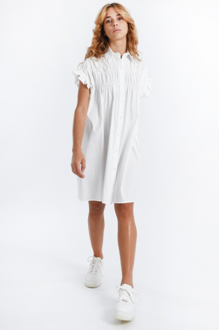 Gathered Shirt Dress