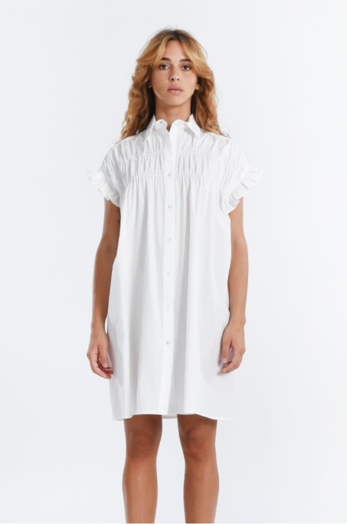 Gathered Shirt Dress