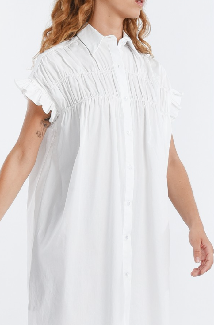 Gathered Shirt Dress