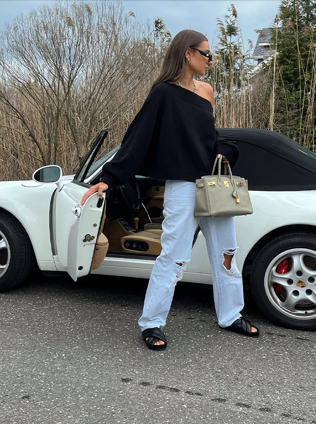 Black Off Shoulder Sweater