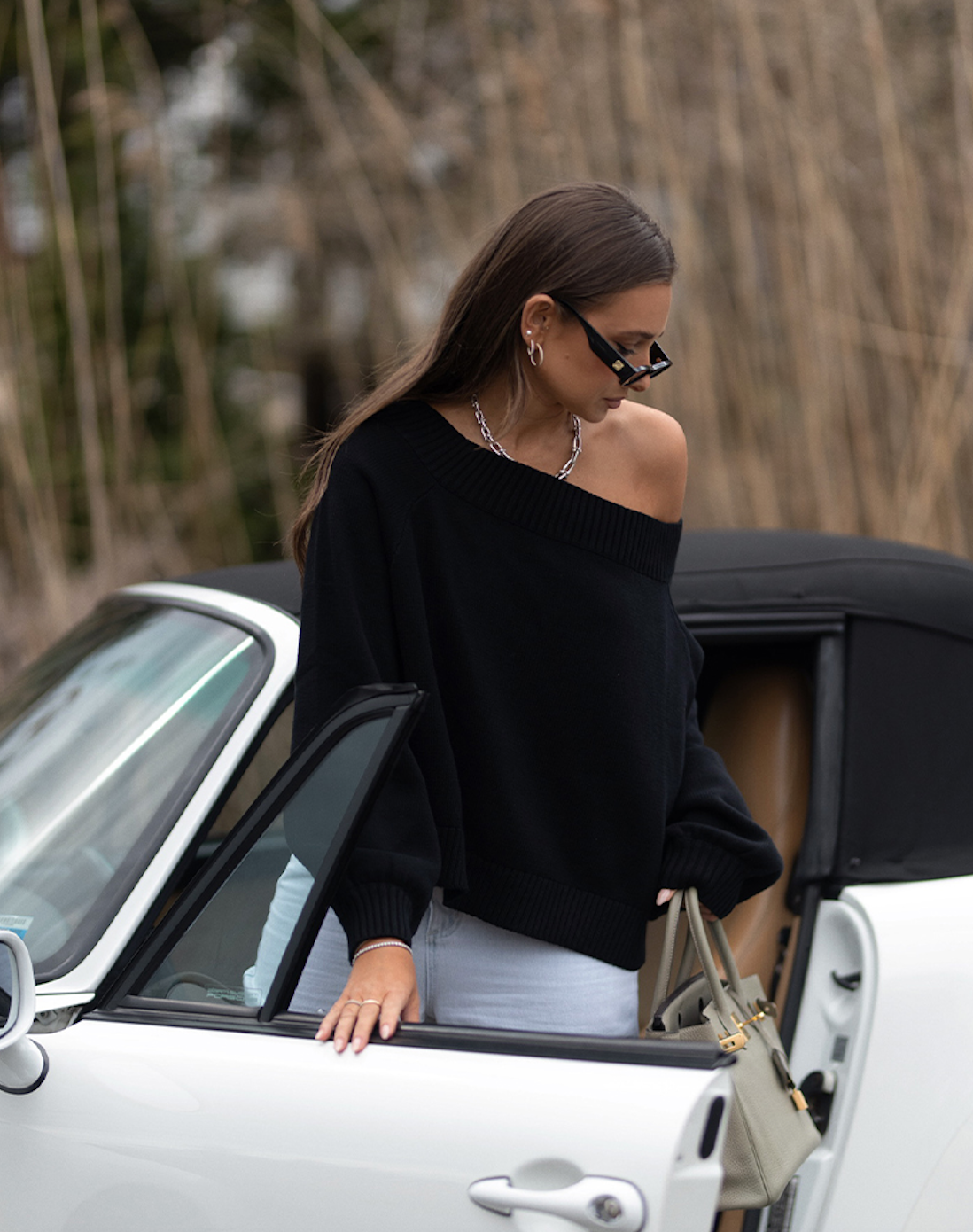 Ivory Off Shoulder Sweater