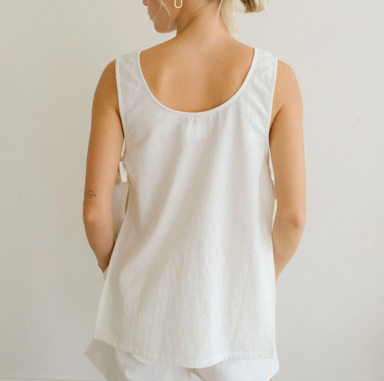 Cotton Tank with Side Bow