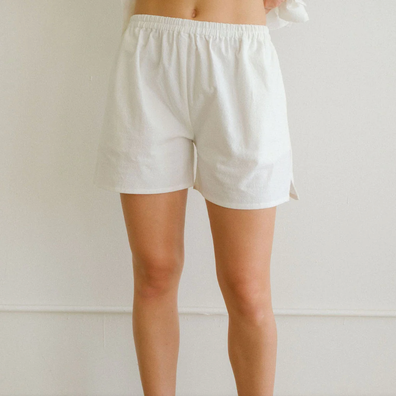 White Cotton Shorts