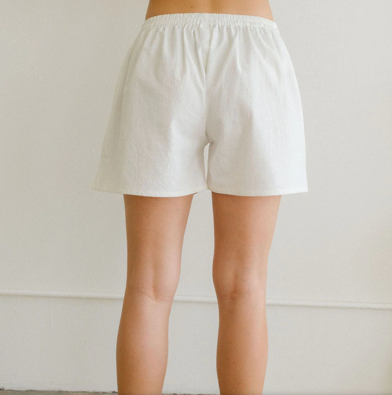 White Cotton Shorts